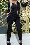Casual Cotton Blend Long Sleeve Zipper Cardigan Coat Jogger Pants Plain Suit HHM6535