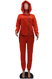 Casual Cotton Blend Long Sleeve Zipper Cardigan Coat Jogger Pants Plain Suit HHM6535