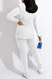 Fahion New Women Long Sleeve Collect Waist With Blet Tops Trousers Businss Suit TK62010 