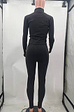 Wholesale New Printed Zipper Tops Jogger Pants Casual Suit TK6213