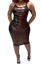 Women Sexy Backless Hot Stamping Condole Belt Bodycon Mini Dress BYQ3221