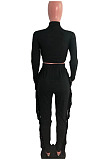 High Quality Cloth Long Sleeve High Neck Tassel Pants Slim Fitting Plain Suit QZ6132