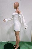 Elegant  Sexy Pure Color Patchwork Long Sleeve Bandage Party Bodycon Mini Dress BN9310