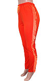 Euramerican Women Pure Color Sexy Drawsting Side Tassel Long Pants SN390255