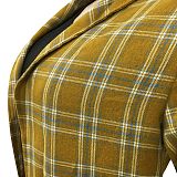 Women Trendy Plaid Cloak Long Sleeve Single-Breasted Turn-Down Collar Long Sleeve Outerwear XZ5519