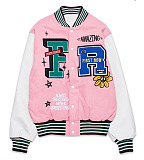 Long Sleeve Cardigan Baseball Uniform Casual Letters Printing Ribber Spliced Outerwear SN390262