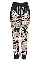 Fashion Casual Bandage Elastic Waist Long Pants OFMY25876