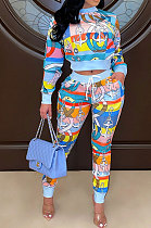 Women Sexy Casual Long Sleeve Printing Pants Sets CCY9470