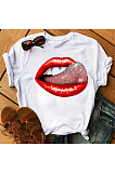 Lips Month Printed Milk Fabric Materical T Shirts CPDZ0826-2