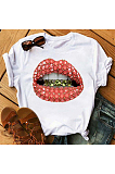 Lips Month Printed Milk Fabric Materical T Shirts CPDZ0818