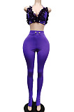 Hot Sales Sexy New Women Embroidery Spliced Halter Neck Backless Strapless Trousers Solid Color Suit F88411