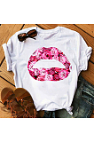 Lips Month Printed Milk Fabric Materical T Shirts CPDZ0814-1