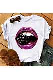 Lips Month Printed Milk Fabric Materical T Shirts CPDZ0818