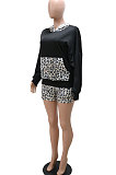 Trendy Casual Simplee Leopard Hoodie Top Shorts Sets CCY9532