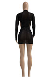 New Women Wholesale Long Sleeve O Neck Hollow Out Hip Dress WX024