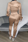 Sexy New Wholesale Long Sleeve Low-Cut Bandage Tops High Waist Trousers Solid Color Suits YNS1689