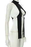 Euramerican Fashion Women Solid Color Round Collar Sexy Sleeveless Crop Tops MXXB738