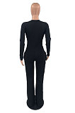 Hot Sales Stylish Elegant Women Long Sleeve V Neck Slim Fitting Party Wide Leg Jumpsuits HMR6088