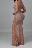 Fashion Sexy Perspectivity Bling Bling Bodycon Long Dress NO Underwear CCY9581