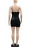 Euramerican Fashion Sexy Condole Belt Bling Bling Hip Backless Irregular Split Mini Dress CCY9589
