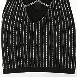 Fashion Sexy Condole Belt Backless Crop Hot Drilling Skinny Mini Dress CCY9572