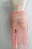 Euramerican Holiday Knit Hip Hollow Out Long Tassel Skirts CYBK0109