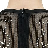 Euramerican Fashion Club Bling Bling Mesh Spaghetti Women Perspectivity Long Sleeve Split Long Dress XZ5595