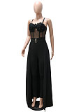 Fashion Sexy Condole Belt Collect Waist Perspectivity Backless Pure Color Jumpsuits Trousers Skirt CCY9616