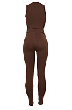Euramerican Autumn Winter Sleeveless Bandage Top Bodycon Long Pants Sets AGY68504 