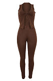 Euramerican Autumn Winter Sleeveless Bandage Top Bodycon Long Pants Sets AGY68504 