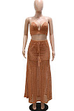 Euramerican Women Fashion Sexy Strapless Halter Neck Bandage Perspectivity Lace Skirts Sets CCY9625