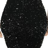 Women Solid Color Sequins Sexy Condole Belt V Collar Bodycon Midi Dress XZ5611