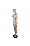 New Women Pure Color Low Cut Halter Neck Backless Bandage Sexy Hip Dress LWW9315