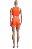 Wholesale Women Casual Ribber Sleeveless Crop Tops High Waist Shorts Yoga Sport Sets Q8035