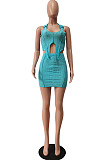 Hot Sales Women Sleeveless Irregular Tops Hip Slim Fitting Solid Color Sets CM8602