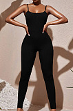 Sexy Hot Sales Ribber Pure Color Backless Hollow Out Condole Belt Bodycon Jumpsuits  BBN236