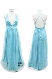 Elegant Mesh Strappy Long Dress LPL0796