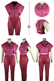 Two side hollowed out Hoodie Top and mesh trousers (including underwear) set QQM4412