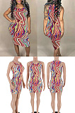 Printed tight dress one-step skirt FA7008