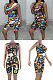 Printed V-neck sleeveless Jumpsuit BLX7707 