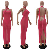 Ruffle lace suspender large swing sleeveless dress  ALS7577L