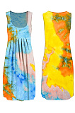 Tie dyed sleeveless round neck skirt CFFS507