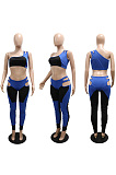 WHOLESALE| Color matching two-piece set of bra top and tight pants XQY9688
