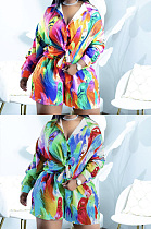 Casual printed shirt two piece set T260