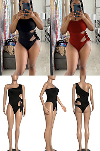Hollow out one shoulder BIKINI TRIANGLE one-piece swimsuit WXY8856
