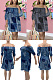Imitation denim print loose dress KKY8028