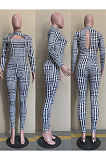 Chest and back open Plaid Jumpsuit ASM6137