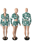 Printed bandage short two piece suit YNS1811