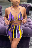 Backless dress purple gold skirt cover LRFS1101