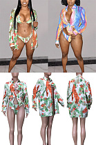 Swimsuit shirt coat printed 3-piece set D8500